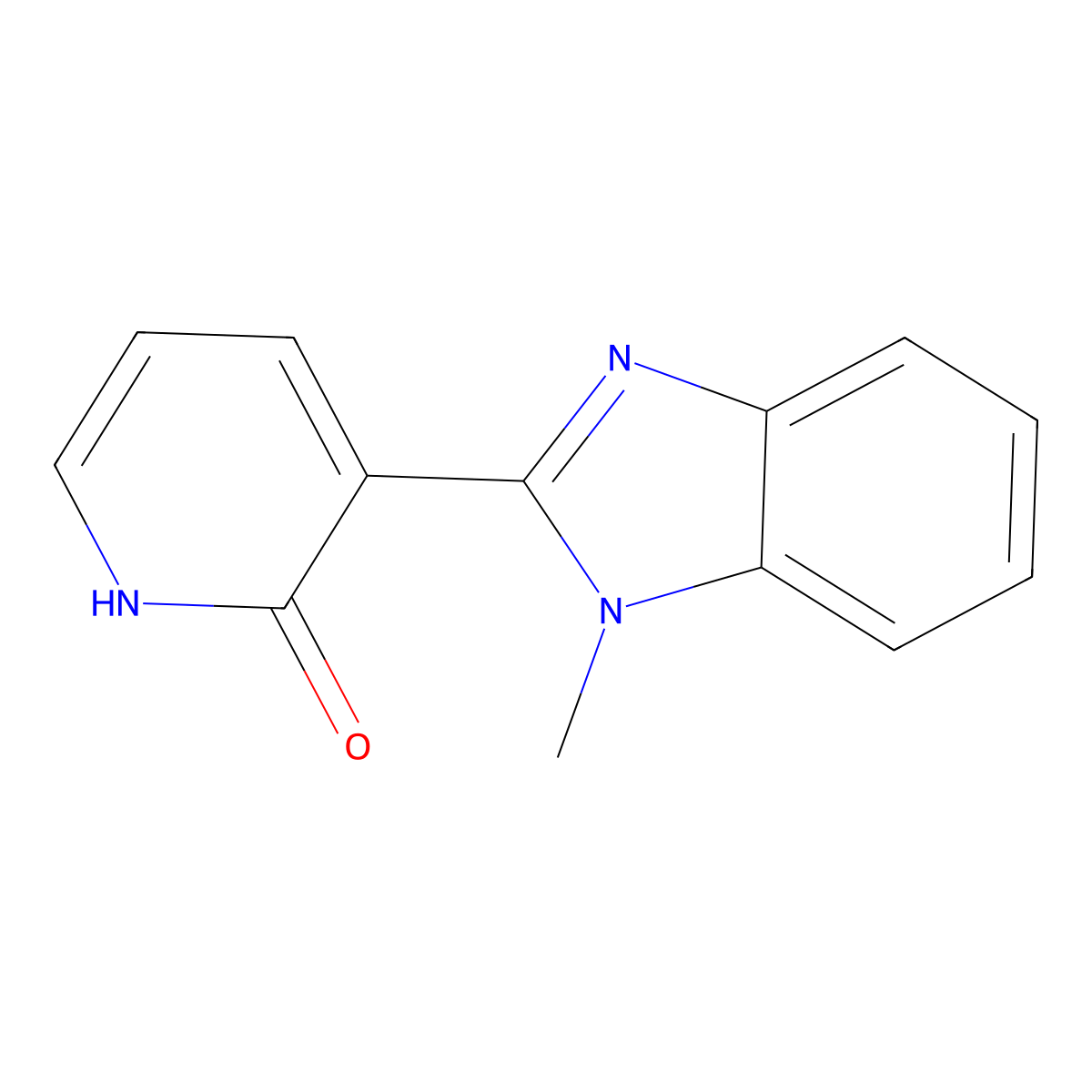 3-(1-methyl-1H-1,3-benzimidazol-2-yl)-2(1H)-pyridinone molecular structure, CAS 860784-65-2