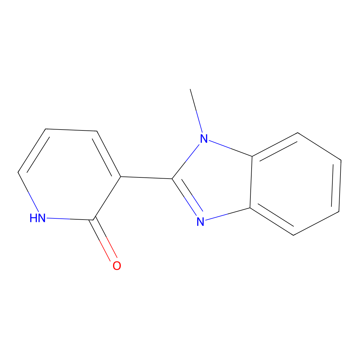 3-(1-methyl-1H-1,3-benzimidazol-2-yl)-2(1H)-pyridinone molecular structure, CAS 860784-65-2