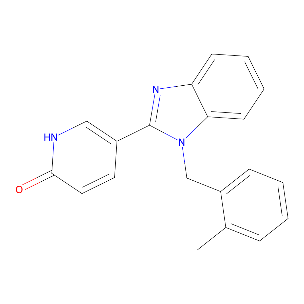 5-[1-(2-methylbenzyl)-1H-1,3-benzimidazol-2-yl]-2(1H)-pyridinone molecular structure, CAS 860784-66-3