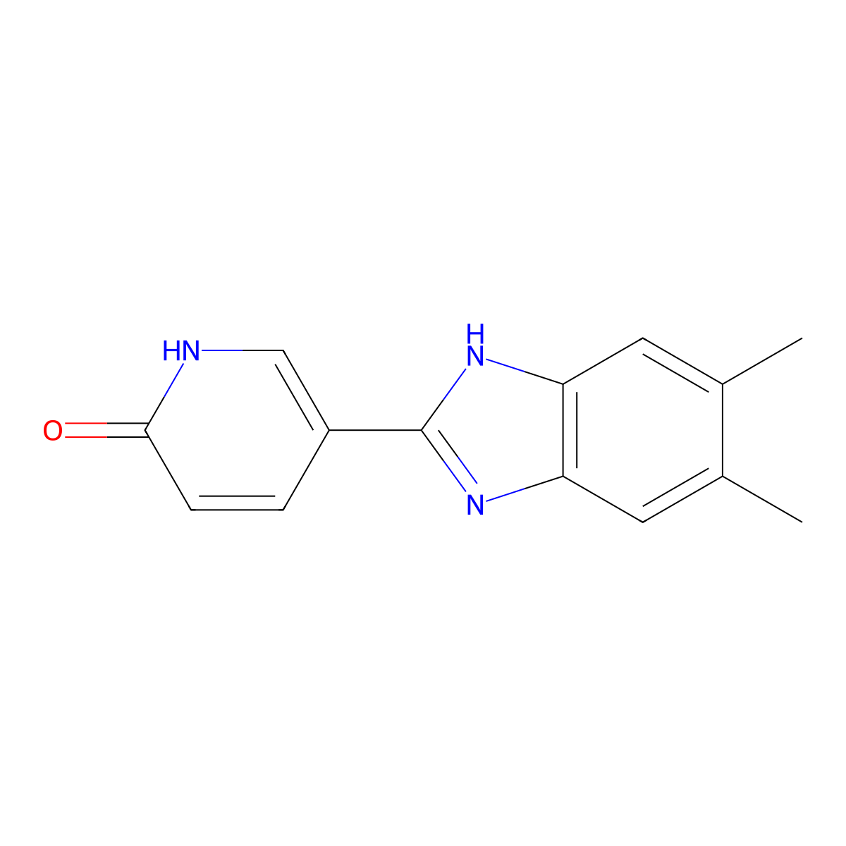 5-(5,6-dimethyl-1H-1,3-benzimidazol-2-yl)-2(1H)-pyridinone molecular structure, CAS 860784-67-4