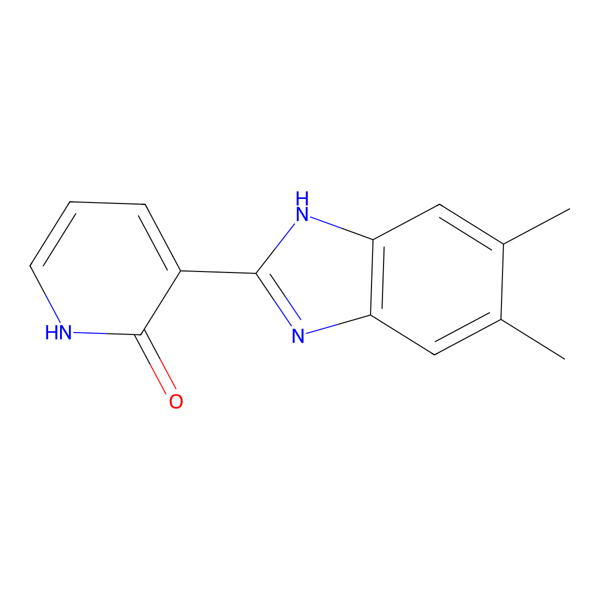 3-(5,6-dimethyl-1H-1,3-benzimidazol-2-yl)-2(1H)-pyridinone molecular structure, CAS 860784-68-5