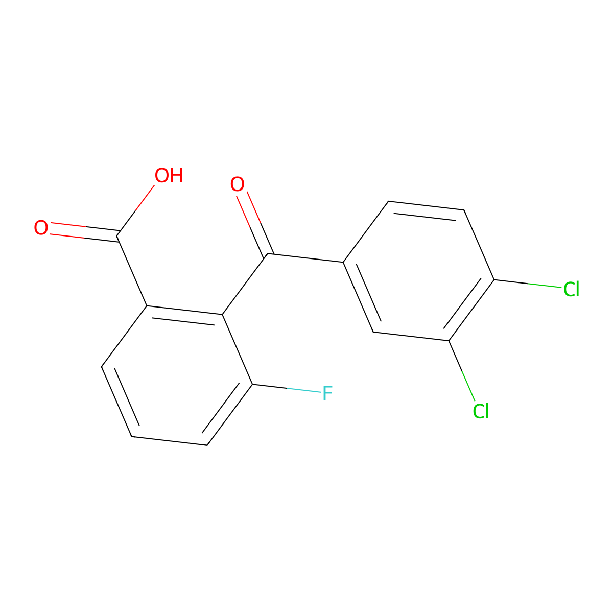 2-(3,4-Dichlorobenzoyl)-3-fluorobenzoic acid molecular structure, CAS 860784-74-3