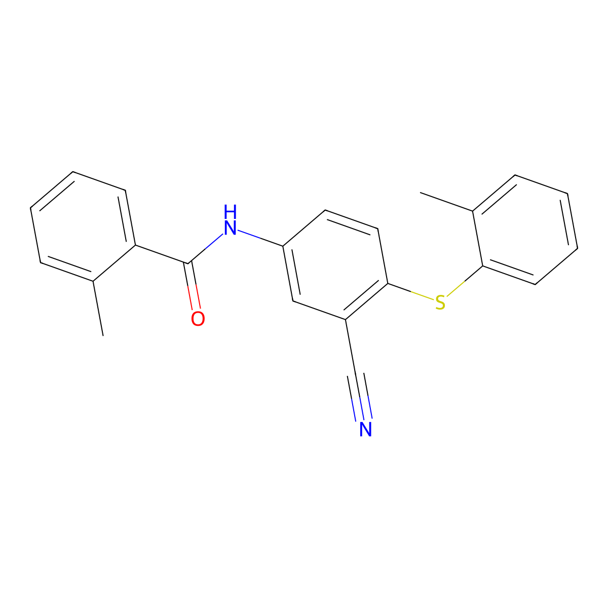 N-{3-cyano-4-[(2-methylphenyl)sulfanyl]phenyl}-2-methylbenzenecarboxamide molecular structure, CAS 860784-75-4