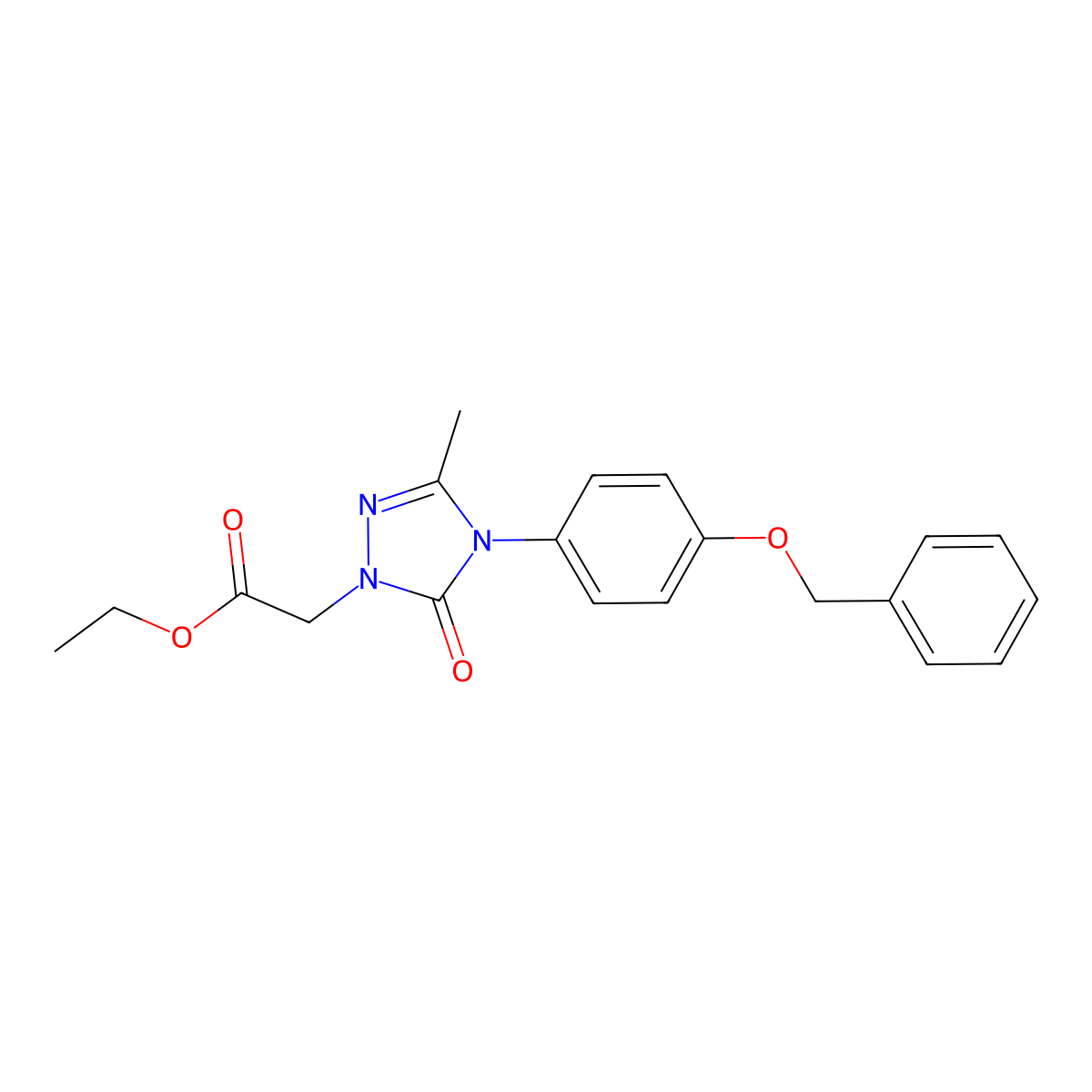 ethyl 2-{4-[4-(benzyloxy)phenyl]-3-methyl-5-oxo-4,5-dihydro-1H-1,2,4-triazol-1-yl}acetate molecular structure, CAS 860784-77-6