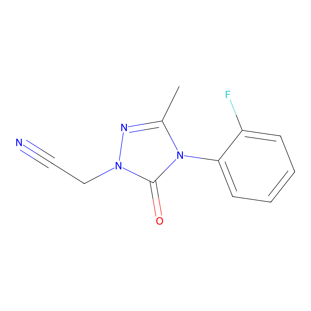 2-[4-(2-fluorophenyl)-3-methyl-5-oxo-4,5-dihydro-1H-1,2,4-triazol-1-yl]acetonitrile molecular structure, CAS 860784-78-7