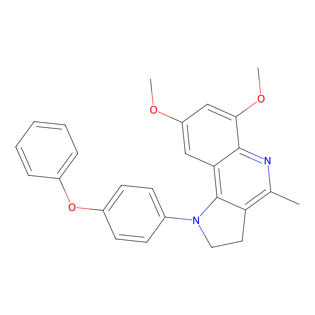 6,8-Dimethoxy-4-methyl-1-(4-phenoxyphenyl)-2,3-dihydropyrrolo[3,2-c]quinoline molecular structure, CAS 860784-79-8