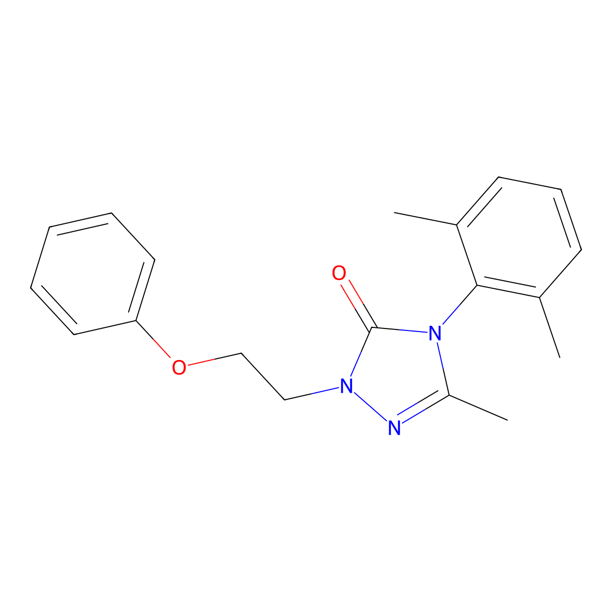 4-(2,6-dimethylphenyl)-5-methyl-2-(2-phenoxyethyl)-2,4-dihydro-3H-1,2,4-triazol-3-one molecular structure, CAS 860784-80-1