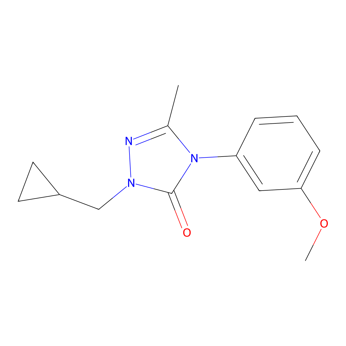 2-(cyclopropylmethyl)-4-(3-methoxyphenyl)-5-methyl-2,4-dihydro-3H-1,2,4-triazol-3-one molecular structure, CAS 860784-81-2