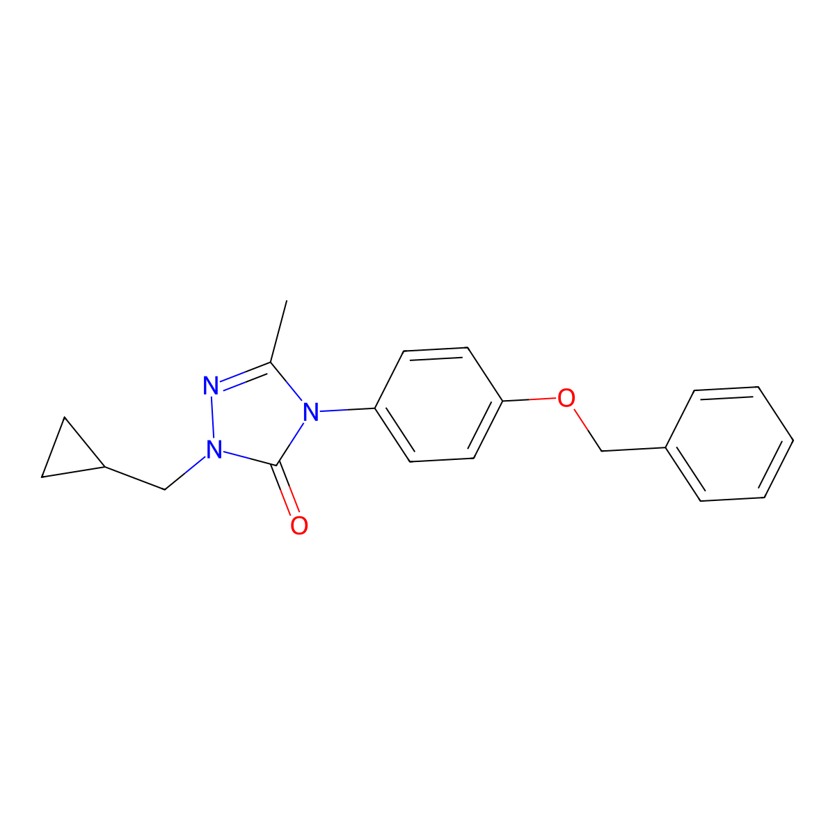 4-[4-(benzyloxy)phenyl]-2-(cyclopropylmethyl)-5-methyl-2,4-dihydro-3H-1,2,4-triazol-3-one molecular structure, CAS 860784-82-3