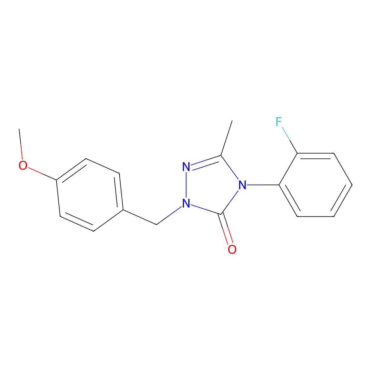 4-(2-fluorophenyl)-2-(4-methoxybenzyl)-5-methyl-2,4-dihydro-3H-1,2,4-triazol-3-one molecular structure, CAS 860784-84-5