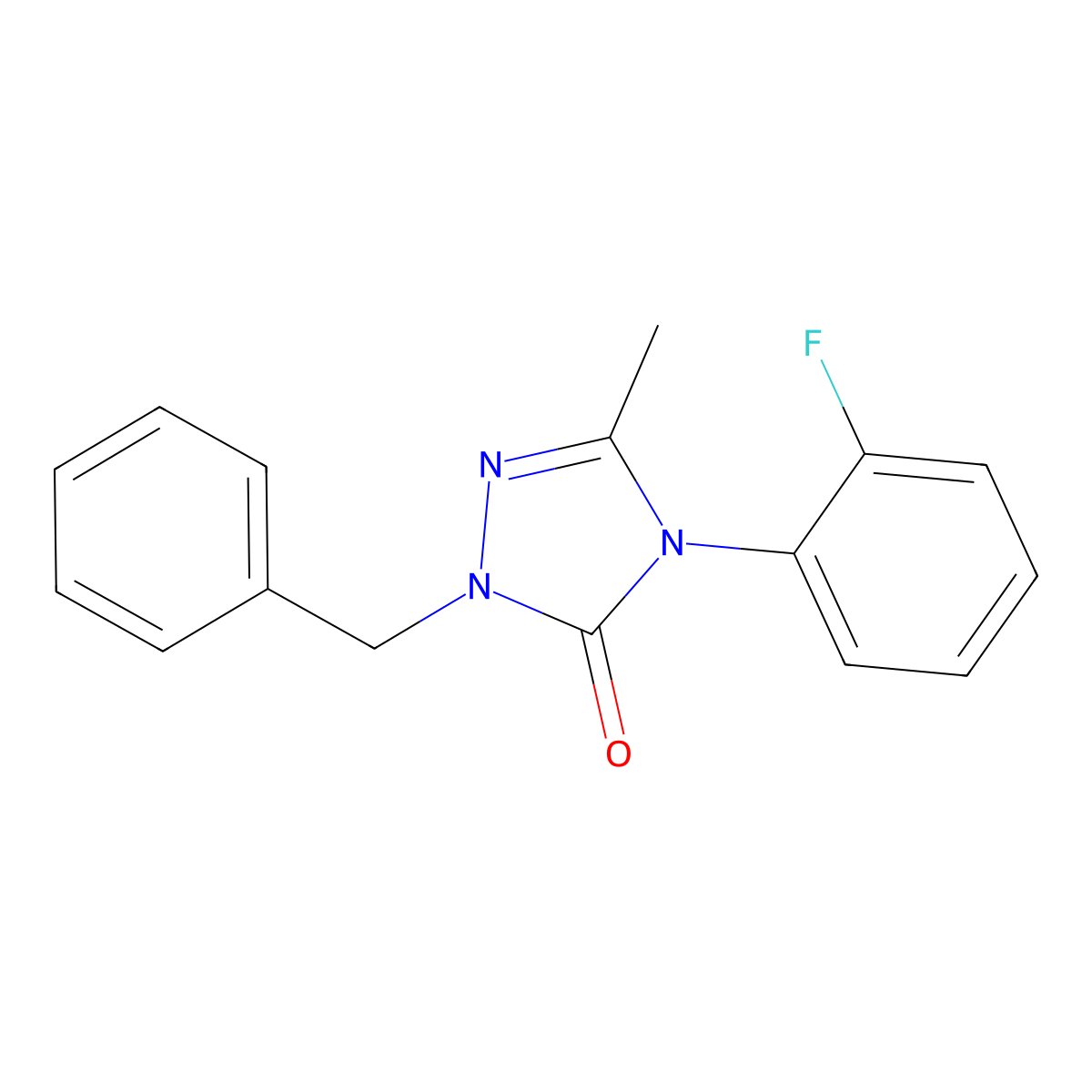 2-Benzyl-4-(2-fluorophenyl)-5-methyl-1,2,4-triazol-3-one molecular structure, CAS 860784-85-6