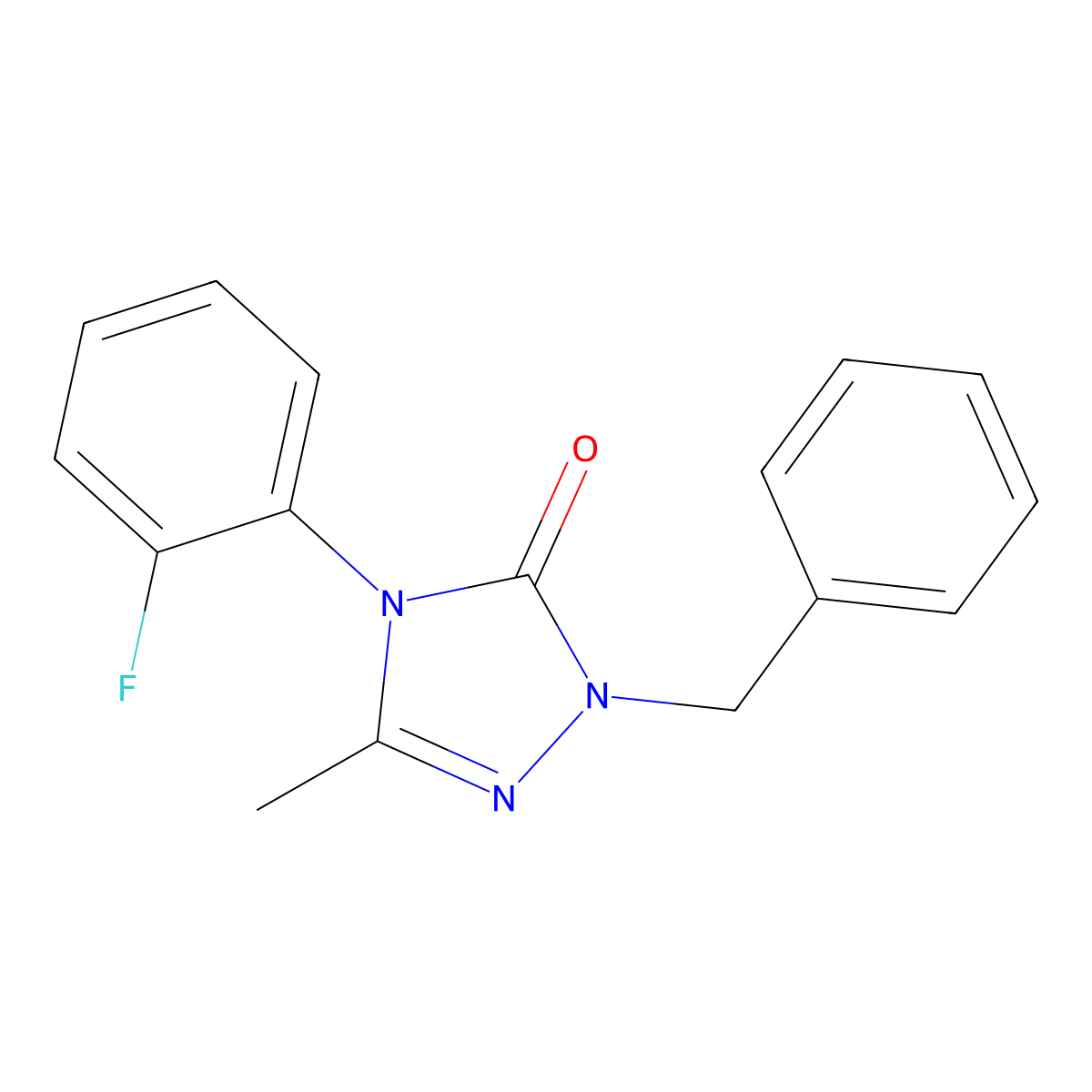 2-Benzyl-4-(2-fluorophenyl)-5-methyl-1,2,4-triazol-3-one molecular structure, CAS 860784-85-6