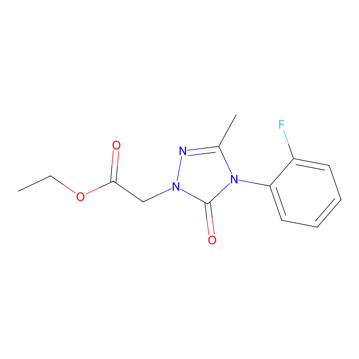 ethyl 2-[4-(2-fluorophenyl)-3-methyl-5-oxo-4,5-dihydro-1H-1,2,4-triazol-1-yl]acetate molecular structure, CAS 860784-87-8