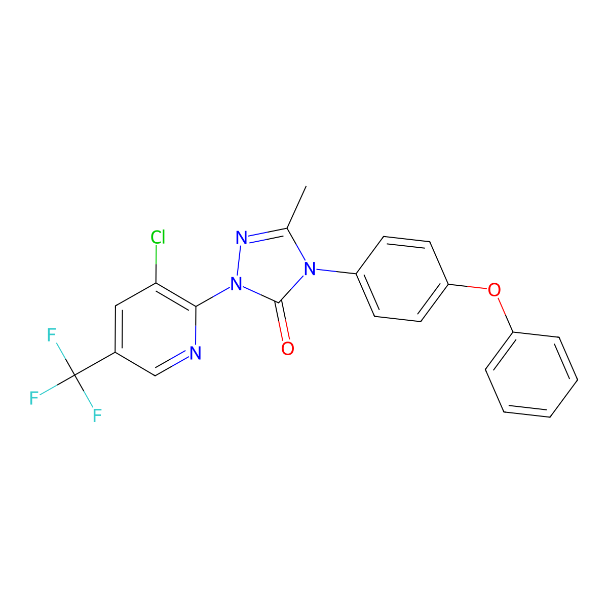 2-[3-Chloro-5-(trifluoromethyl)pyridin-2-yl]-5-methyl-4-(4-phenoxyphenyl)-1,2,4-triazol-3-one molecular structure, CAS 860784-88-9