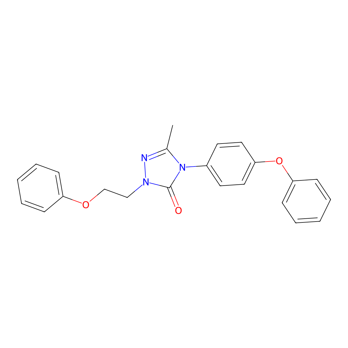 5-methyl-2-(2-phenoxyethyl)-4-(4-phenoxyphenyl)-2,4-dihydro-3H-1,2,4-triazol-3-one molecular structure, CAS 860784-89-0