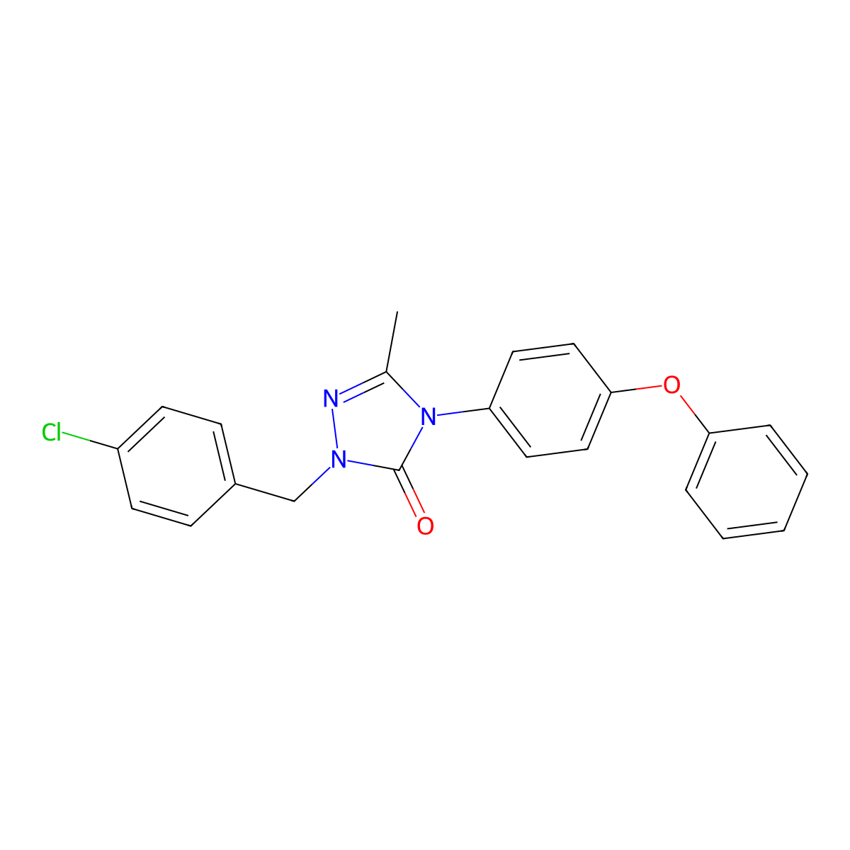 2-(4-chlorobenzyl)-5-methyl-4-(4-phenoxyphenyl)-2,4-dihydro-3H-1,2,4-triazol-3-one molecular structure, CAS 860784-90-3