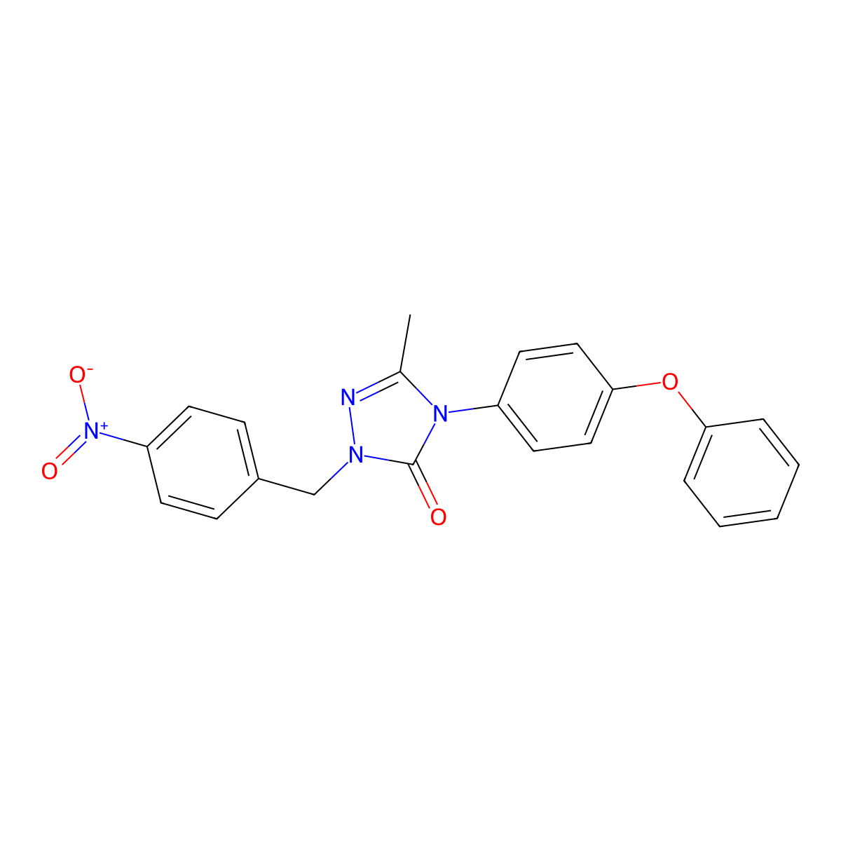 5-methyl-2-(4-nitrobenzyl)-4-(4-phenoxyphenyl)-2,4-dihydro-3H-1,2,4-triazol-3-one molecular structure, CAS 860784-92-5