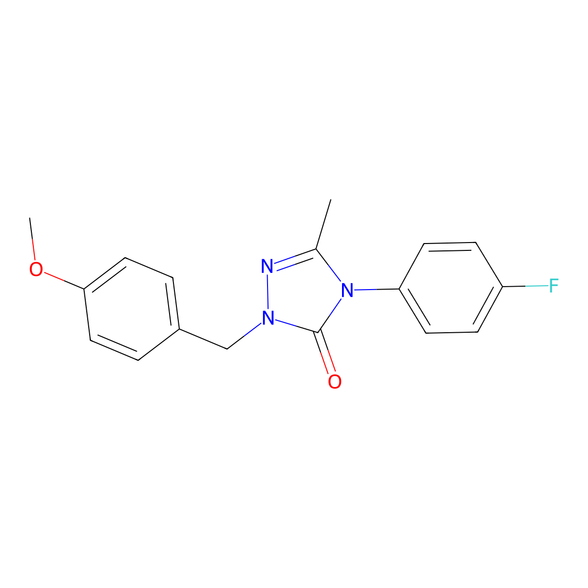 4-(4-fluorophenyl)-2-(4-methoxybenzyl)-5-methyl-2,4-dihydro-3H-1,2,4-triazol-3-one molecular structure, CAS 860784-99-2