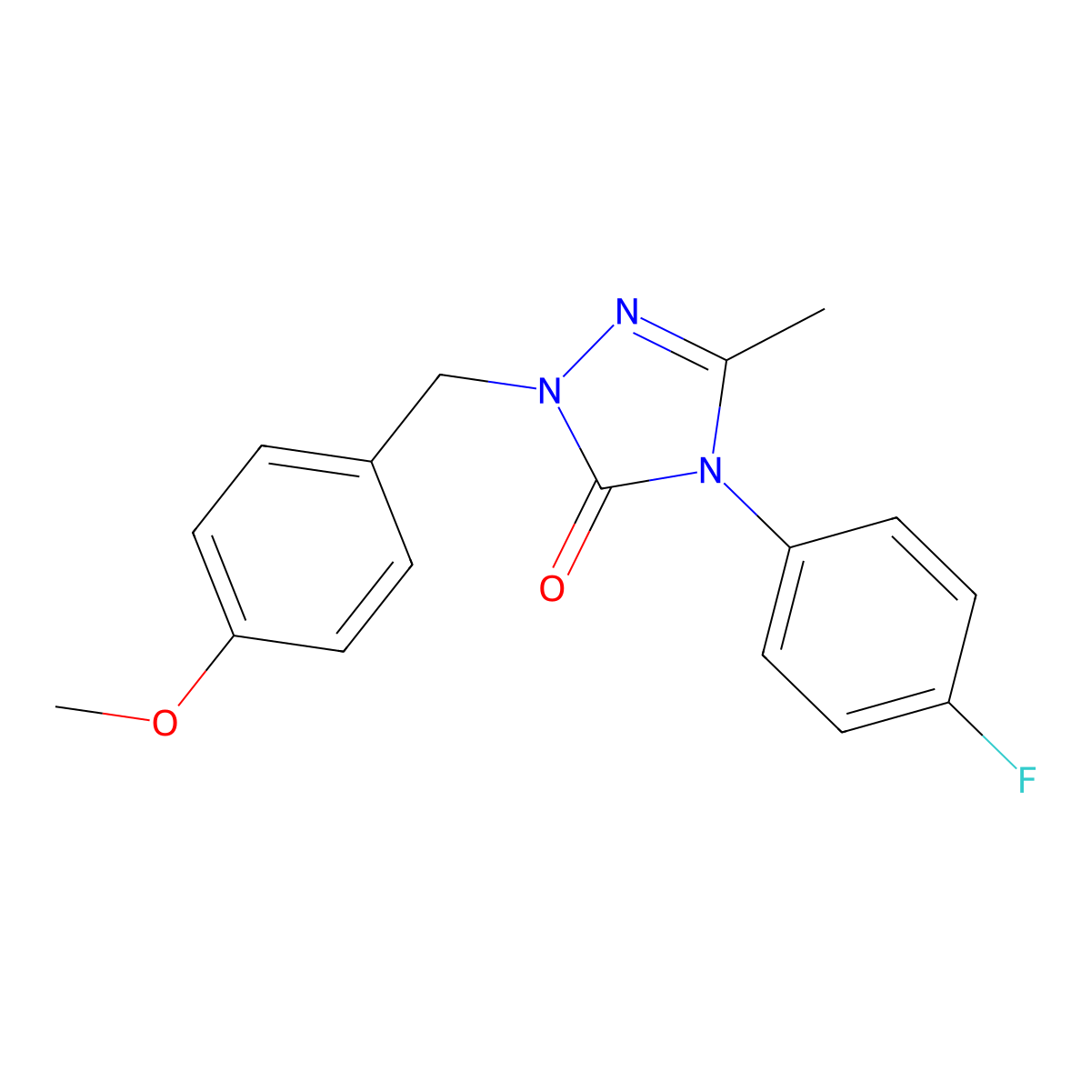 4-(4-fluorophenyl)-2-(4-methoxybenzyl)-5-methyl-2,4-dihydro-3H-1,2,4-triazol-3-one molecular structure, CAS 860784-99-2