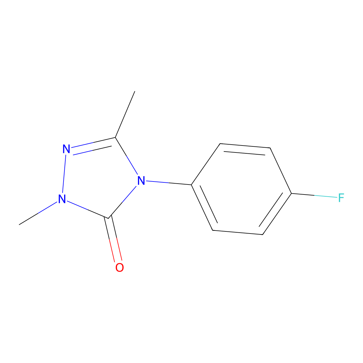 4-(4-fluorophenyl)-2,5-dimethyl-2,4-dihydro-3H-1,2,4-triazol-3-one molecular structure, CAS 860785-00-8