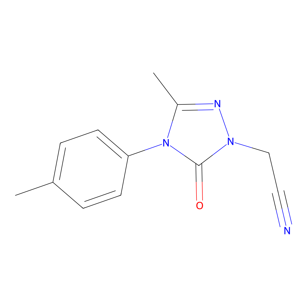 2-[3-methyl-4-(4-methylphenyl)-5-oxo-4,5-dihydro-1H-1,2,4-triazol-1-yl]acetonitrile molecular structure, CAS 860785-01-9