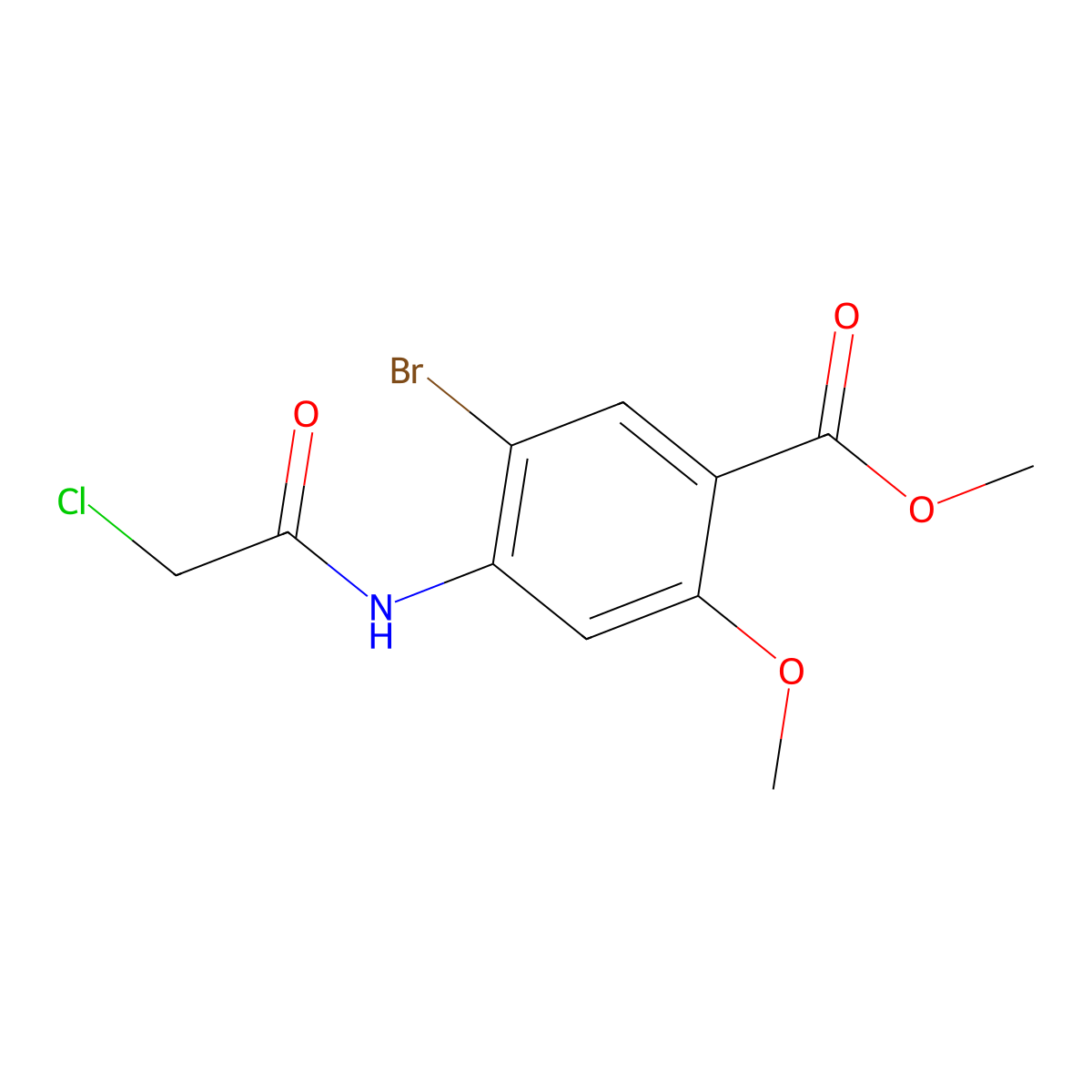 Methyl 5-bromo-4-[(2-chloroacetyl)amino]-2-methoxybenzenecarboxylate molecular structure, CAS 860785-02-0
