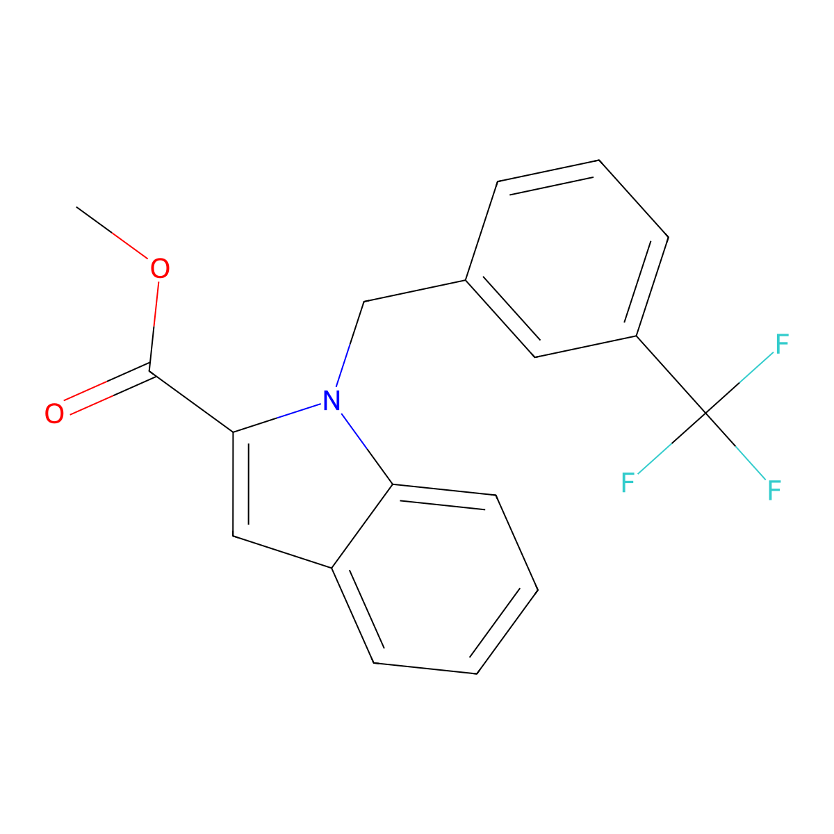 methyl 1-[3-(trifluoromethyl)benzyl]-1H-indole-2-carboxylate molecular structure, CAS 860785-06-4