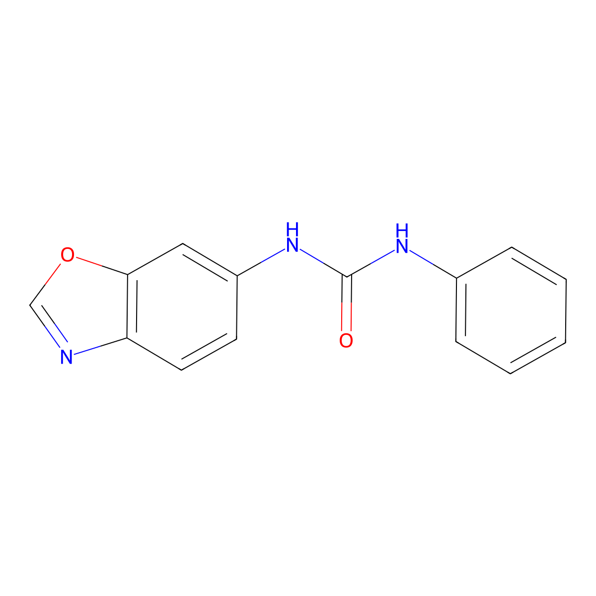 N-(1,3-benzoxazol-6-yl)-N'-phenylurea molecular structure, CAS 860785-08-6