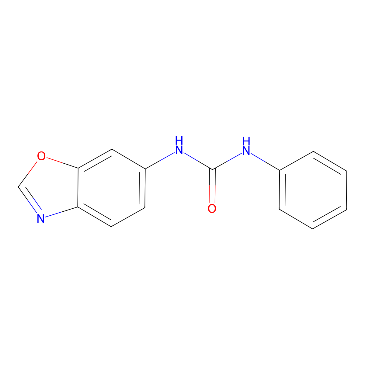 N-(1,3-benzoxazol-6-yl)-N'-phenylurea molecular structure, CAS 860785-08-6
