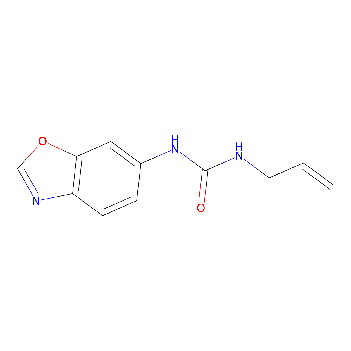 N-allyl-N'-(1,3-benzoxazol-6-yl)urea molecular structure, CAS 860785-09-7