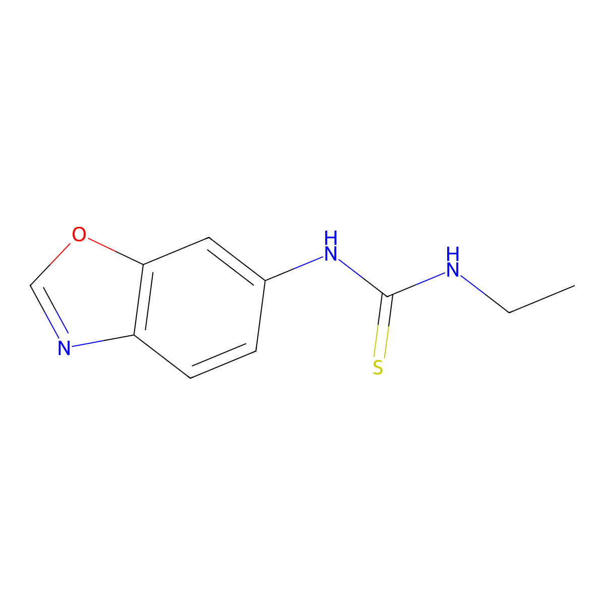 N-6-Benzoxazolyl-N'-ethylthiourea molecular structure, CAS 860785-11-1
