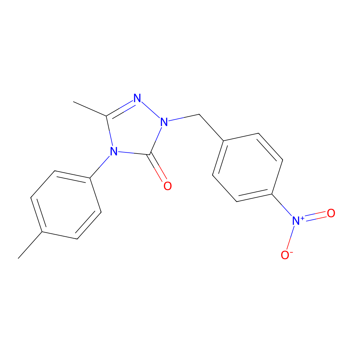 2,4-Dihydro-5-methyl-4-(4-methylphenyl)-2-((4-nitrophenyl)methyl)-3H-1,2,4-triazol-3-one molecular structure, CAS 860785-12-2