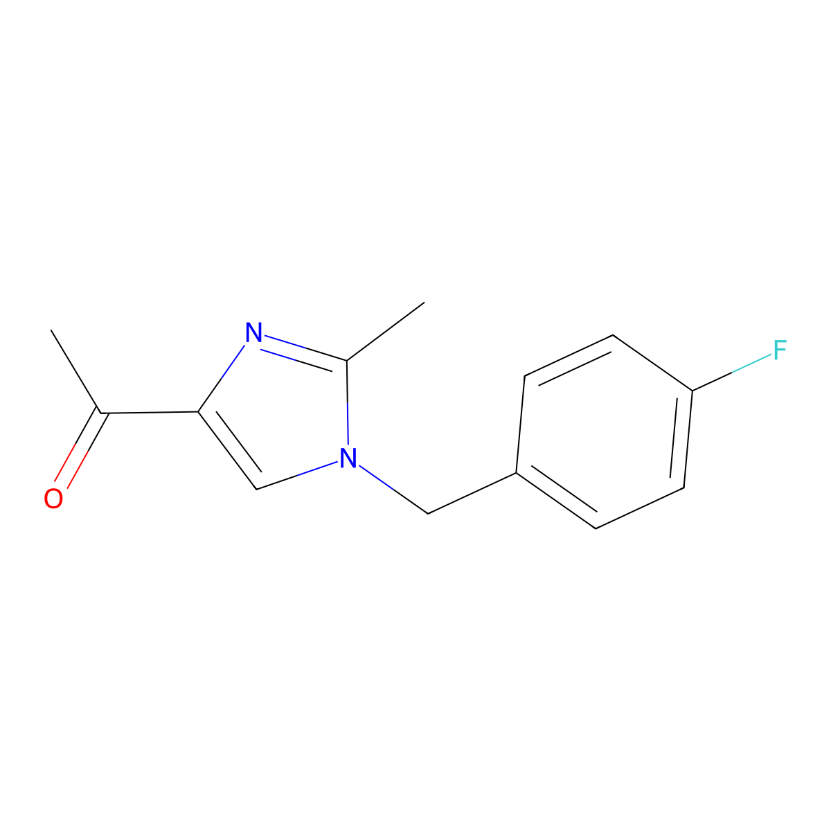 1-[1-(4-fluorobenzyl)-2-methyl-1H-imidazol-4-yl]-1-ethanone molecular structure, CAS 860785-14-4