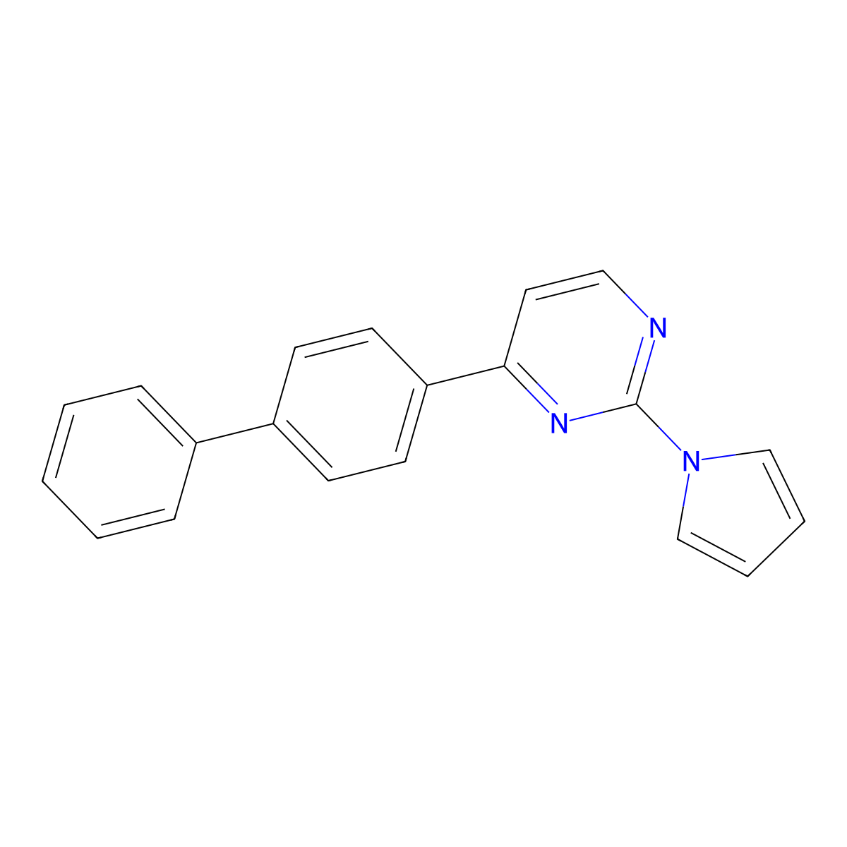 4-[1,1'-biphenyl]-4-yl-2-(1H-pyrrol-1-yl)pyrimidine molecular structure, CAS 860785-15-5
