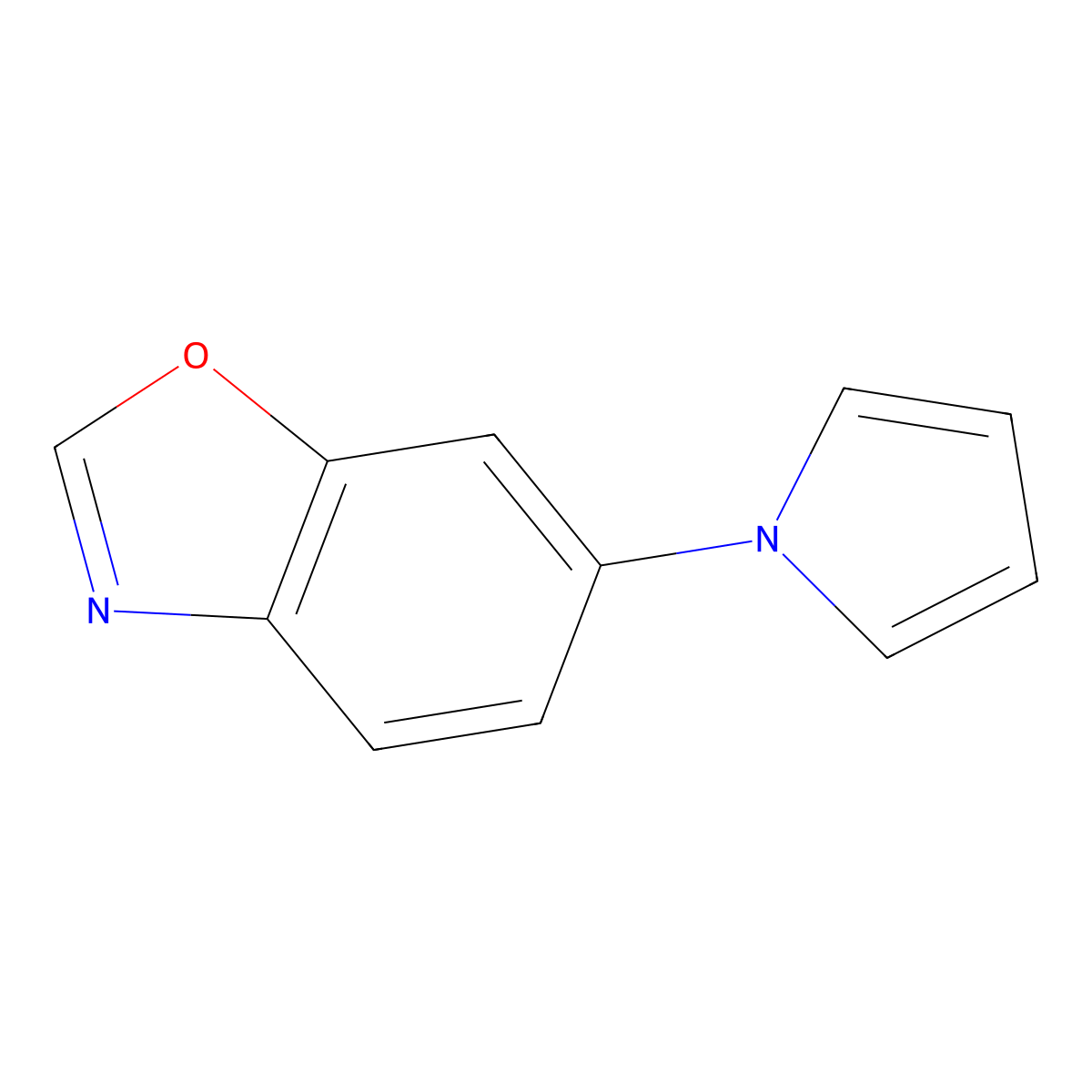 6-(1H-pyrrol-1-yl)-1,3-benzoxazole molecular structure, CAS 860785-16-6
