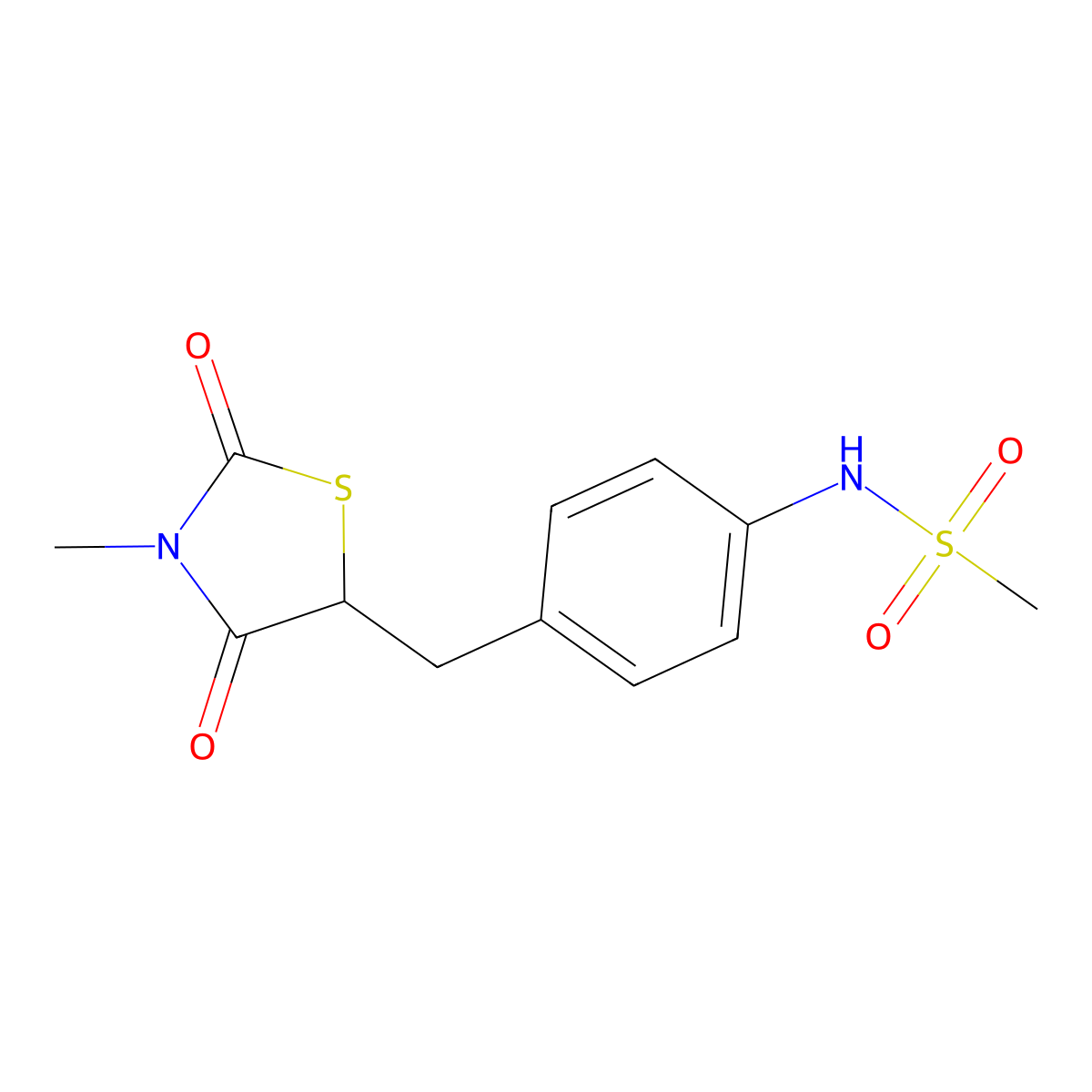 N-{4-[(3-methyl-2,4-dioxo-1,3-thiazolan-5-yl)methyl]phenyl}methanesulfonamide molecular structure, CAS 860785-17-7
