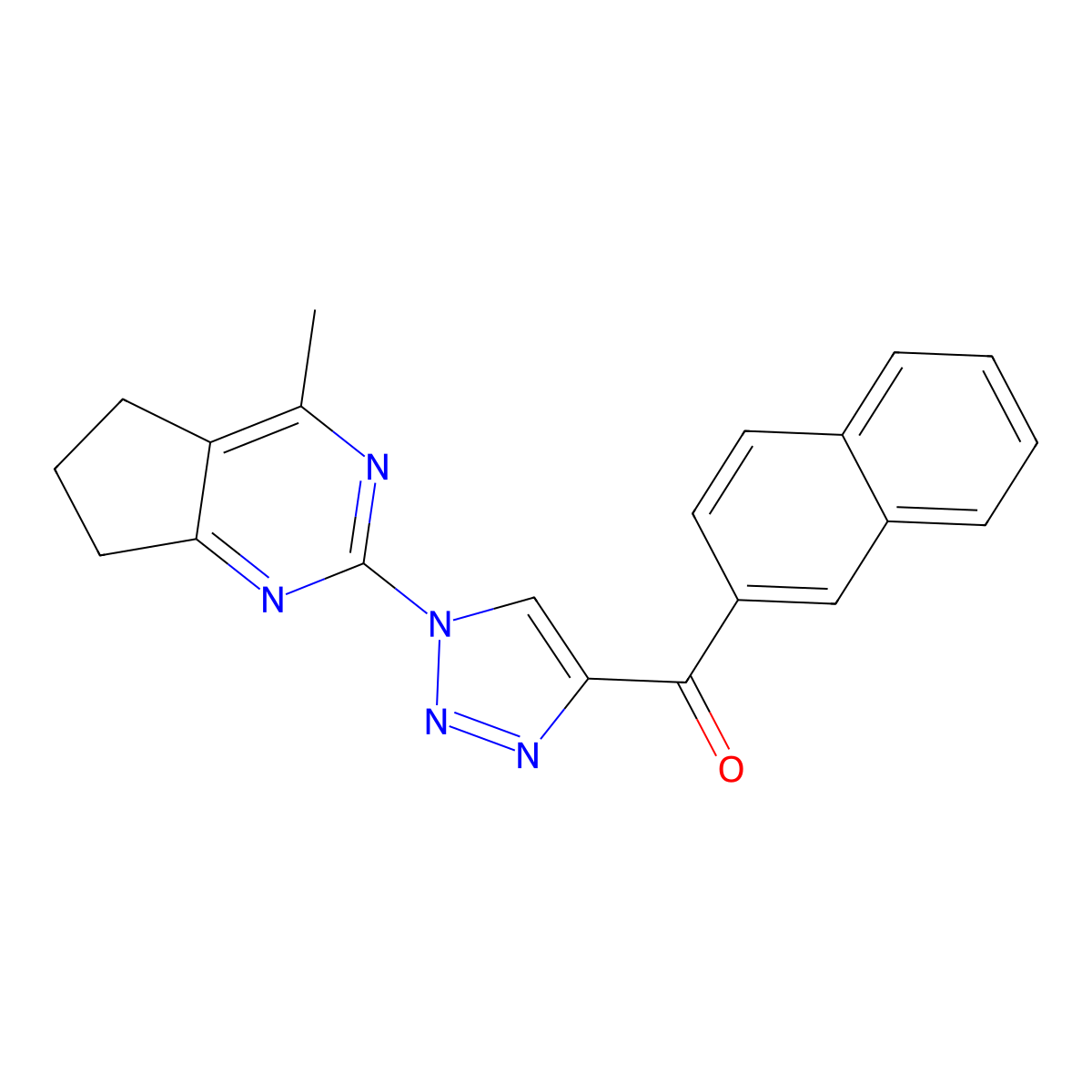 [1-(4-methyl-6,7-dihydro-5H-cyclopenta[d]pyrimidin-2-yl)-1H-1,2,3-triazol-4-yl](2-naphthyl)methanone molecular structure, CAS 860785-20-2