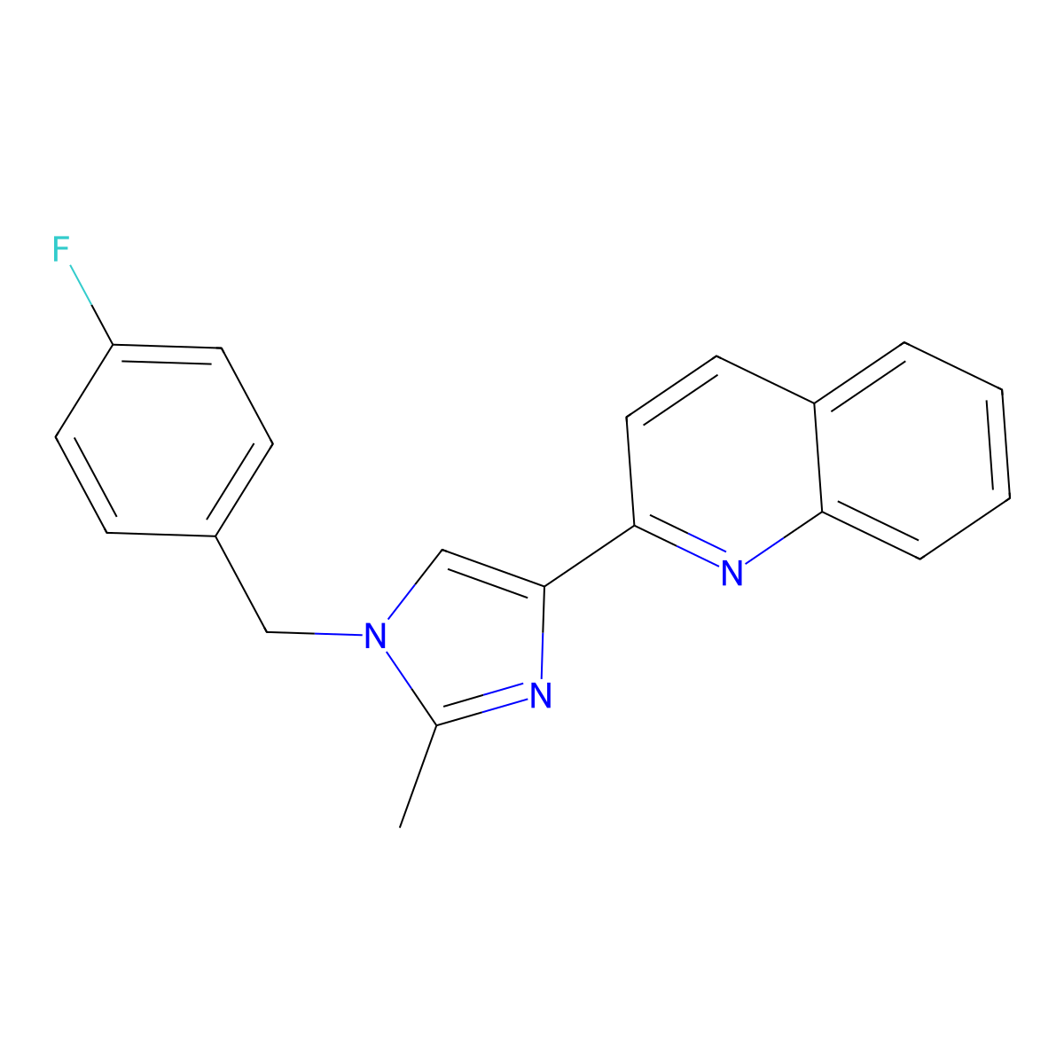 2-[1-(4-fluorobenzyl)-2-methyl-1H-imidazol-4-yl]quinoline molecular structure, CAS 860785-23-5