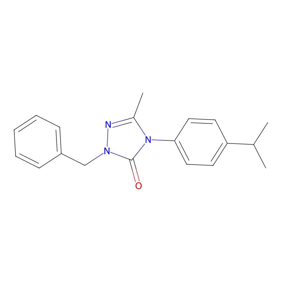 2-benzyl-4-(4-isopropylphenyl)-5-methyl-2,4-dihydro-3H-1,2,4-triazol-3-one molecular structure, CAS 860785-25-7