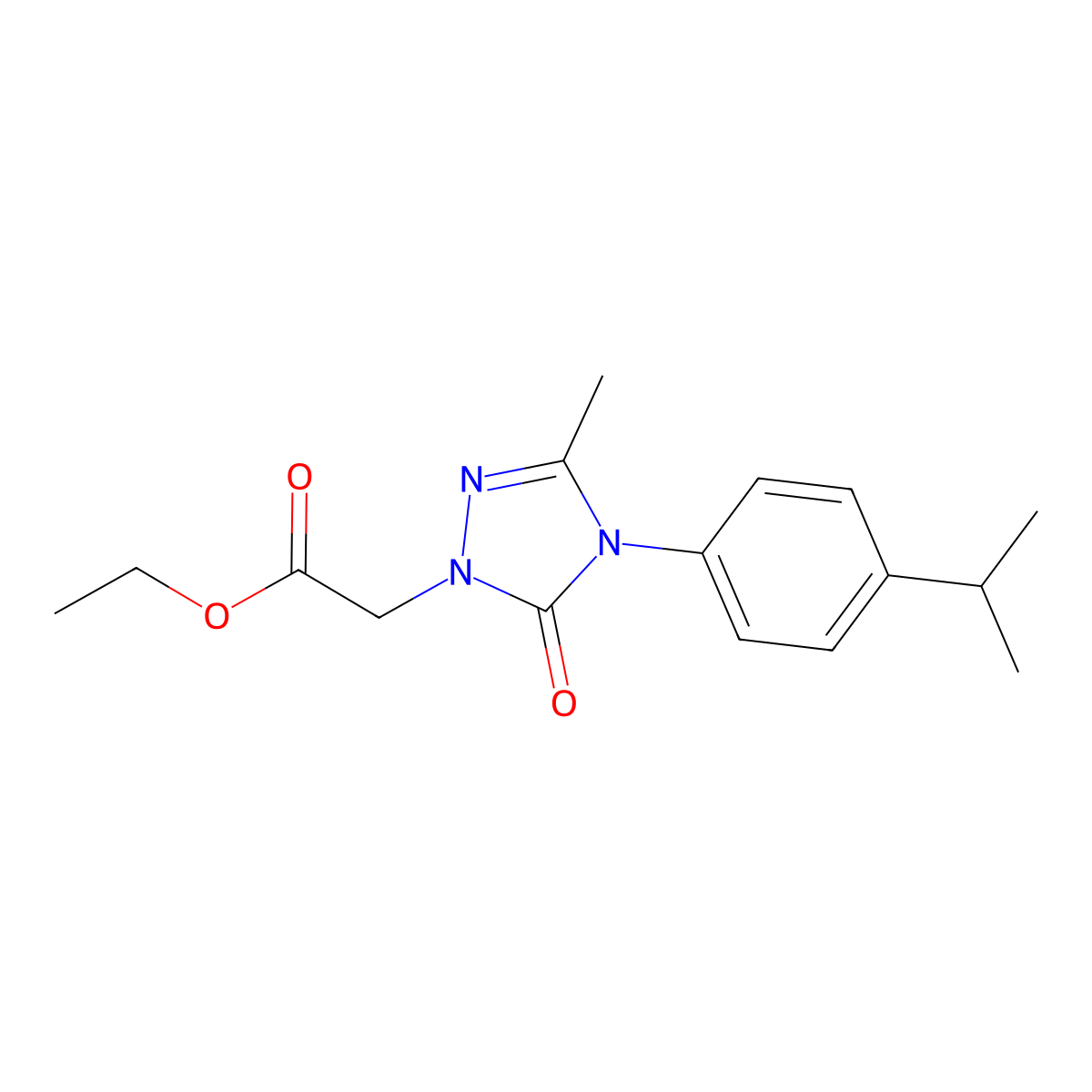 ethyl 2-[4-(4-isopropylphenyl)-3-methyl-5-oxo-4,5-dihydro-1H-1,2,4-triazol-1-yl]acetate molecular structure, CAS 860785-28-0