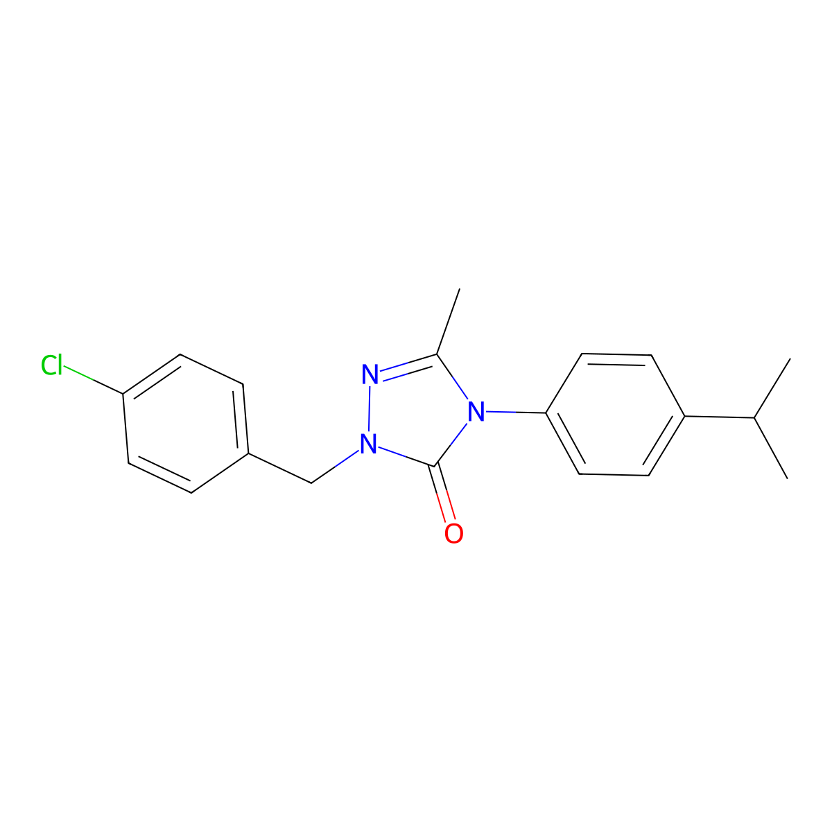 2-(4-chlorobenzyl)-4-(4-isopropylphenyl)-5-methyl-2,4-dihydro-3H-1,2,4-triazol-3-one molecular structure, CAS 860785-29-1