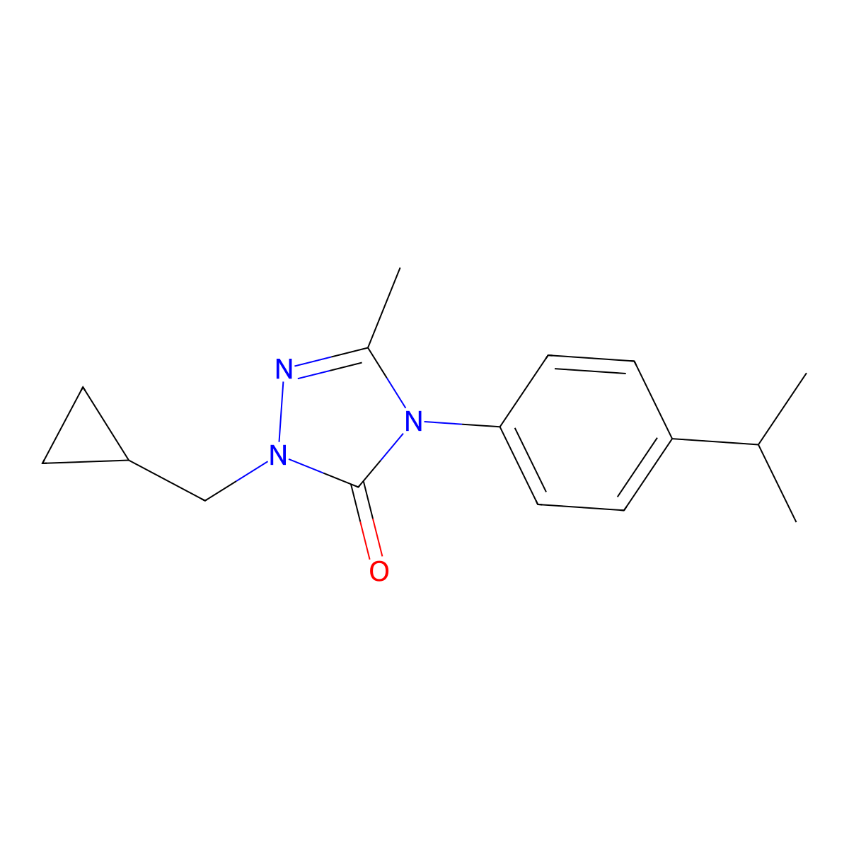 2-(cyclopropylmethyl)-4-(4-isopropylphenyl)-5-methyl-2,4-dihydro-3H-1,2,4-triazol-3-one molecular structure, CAS 860785-31-5