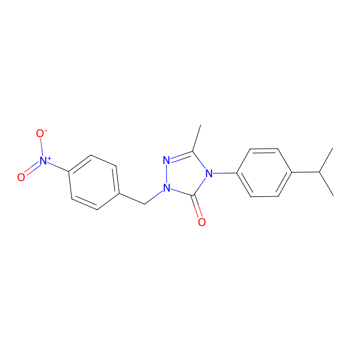 4-(4-isopropylphenyl)-5-methyl-2-(4-nitrobenzyl)-2,4-dihydro-3H-1,2,4-triazol-3-one molecular structure, CAS 860785-33-7