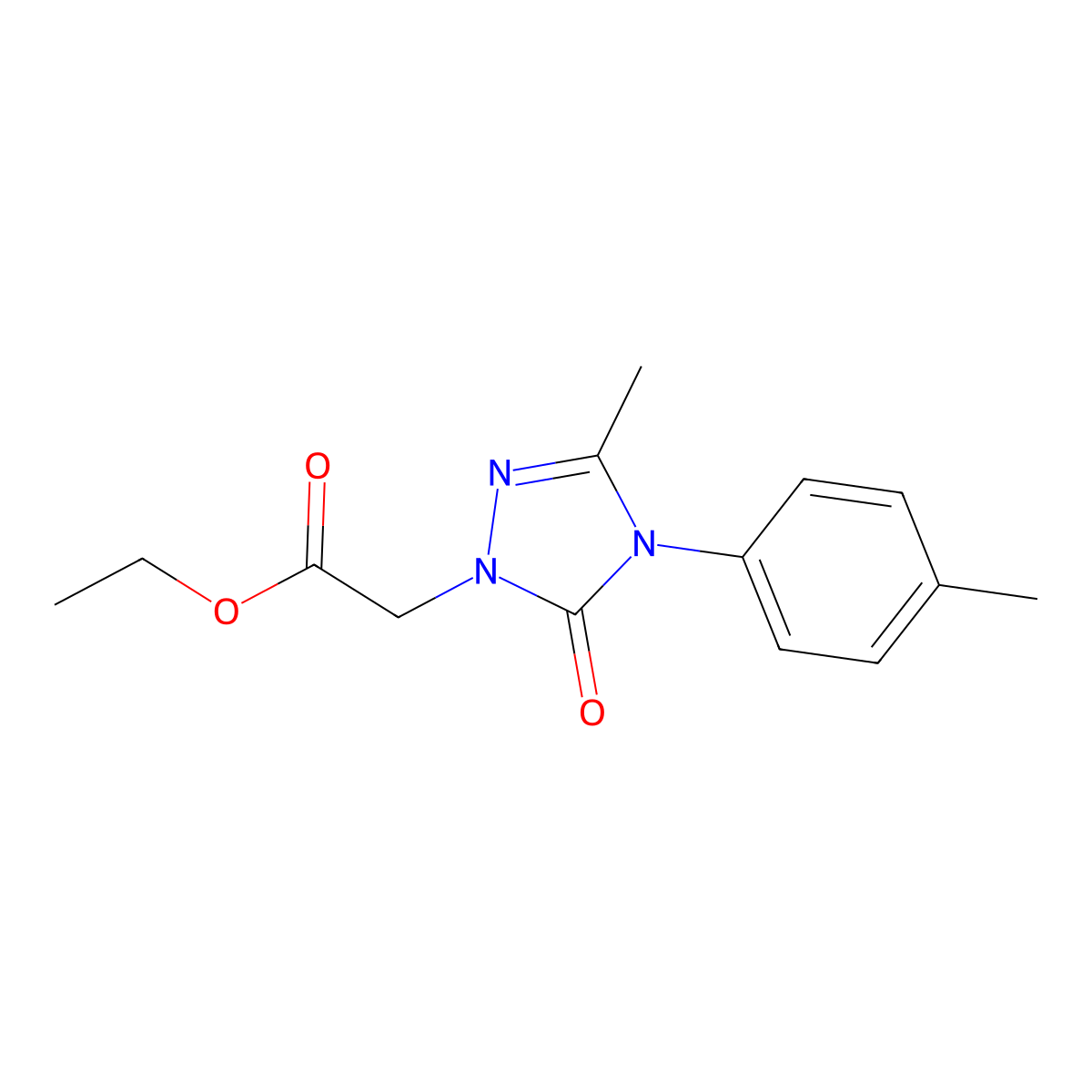 ethyl 2-[3-methyl-4-(4-methylphenyl)-5-oxo-4,5-dihydro-1H-1,2,4-triazol-1-yl]acetate molecular structure, CAS 860785-39-3