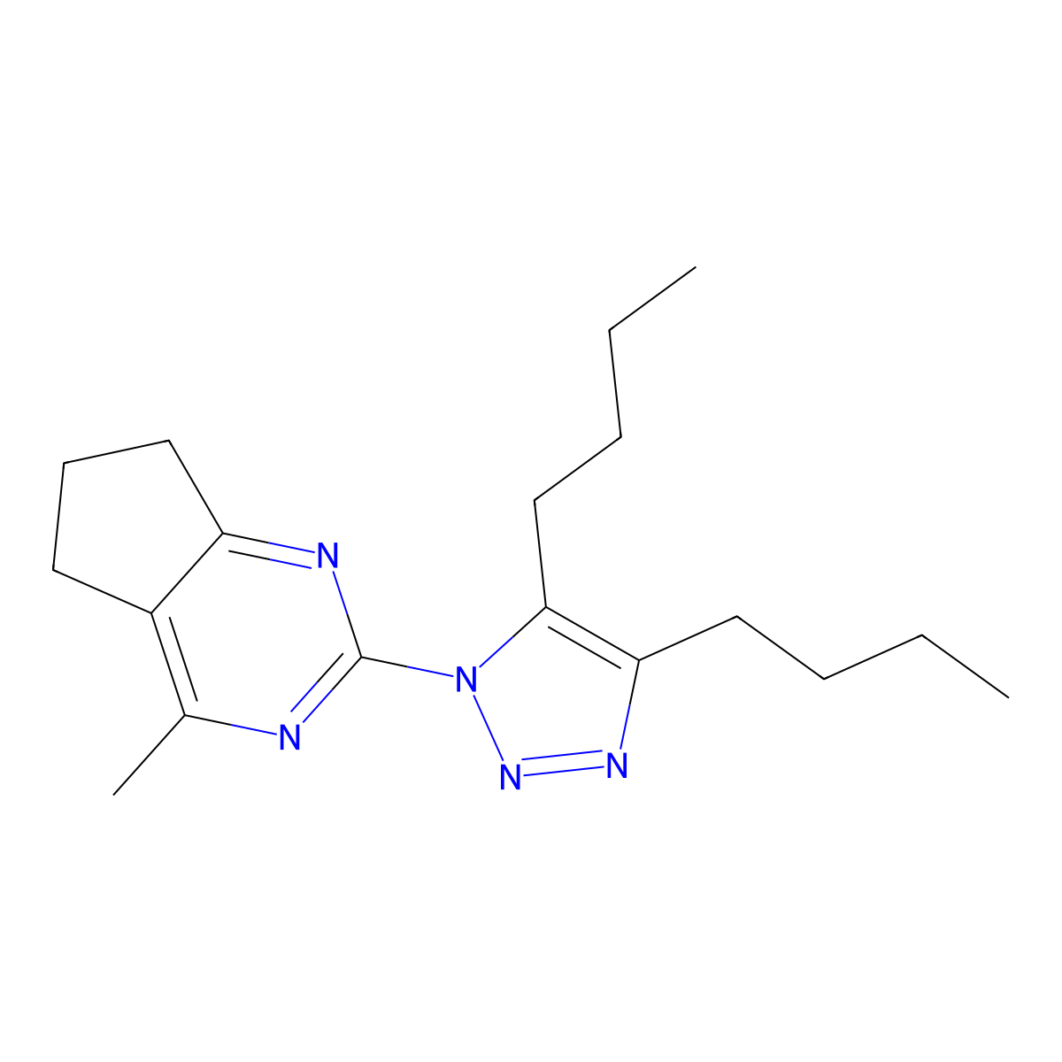 2-(4,5-dibutyl-1H-1,2,3-triazol-1-yl)-4-methyl-6,7-dihydro-5H-cyclopenta[d]pyrimidine molecular structure, CAS 860785-42-8