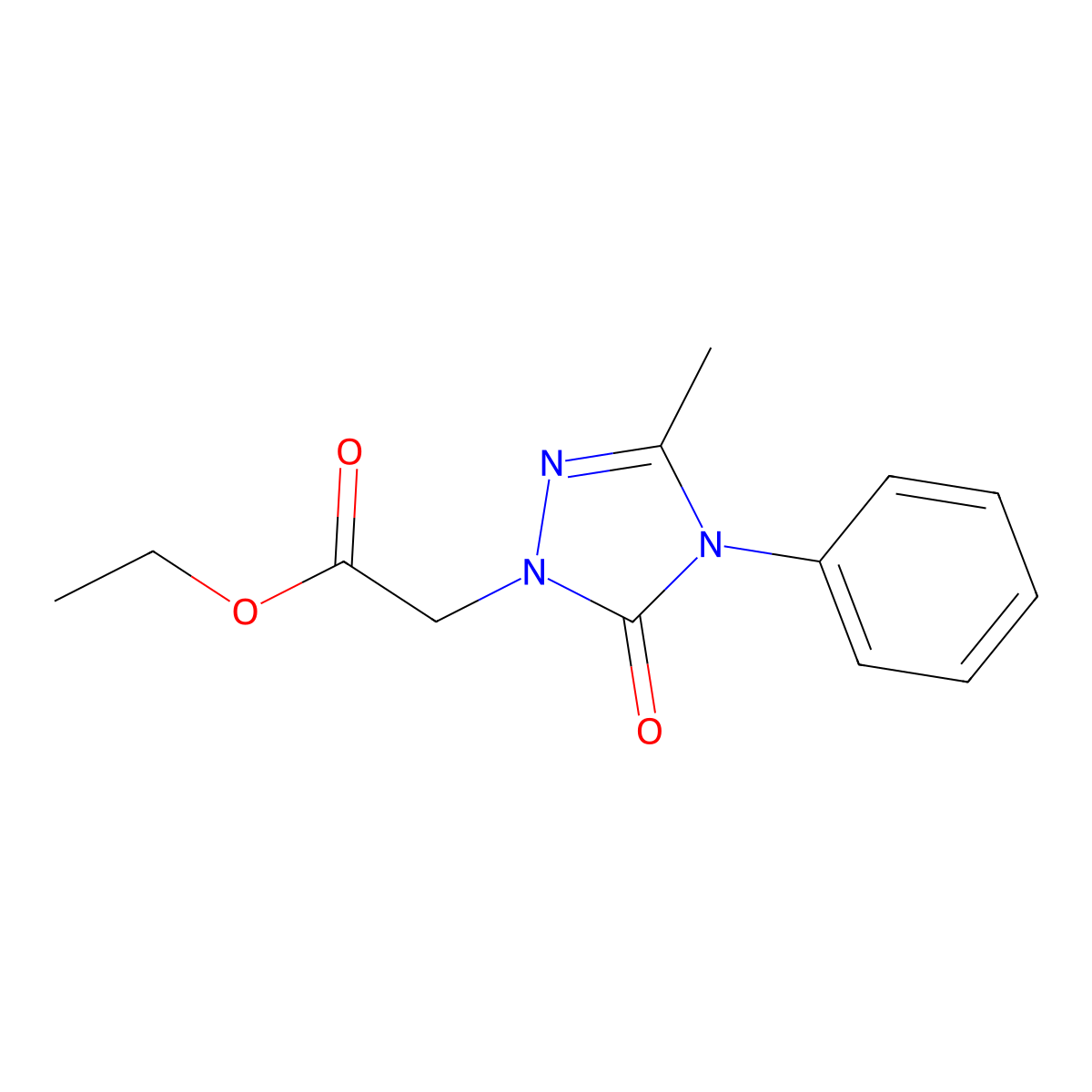 ethyl 2-(3-methyl-5-oxo-4-phenyl-4,5-dihydro-1H-1,2,4-triazol-1-yl)acetate molecular structure, CAS 860785-45-1