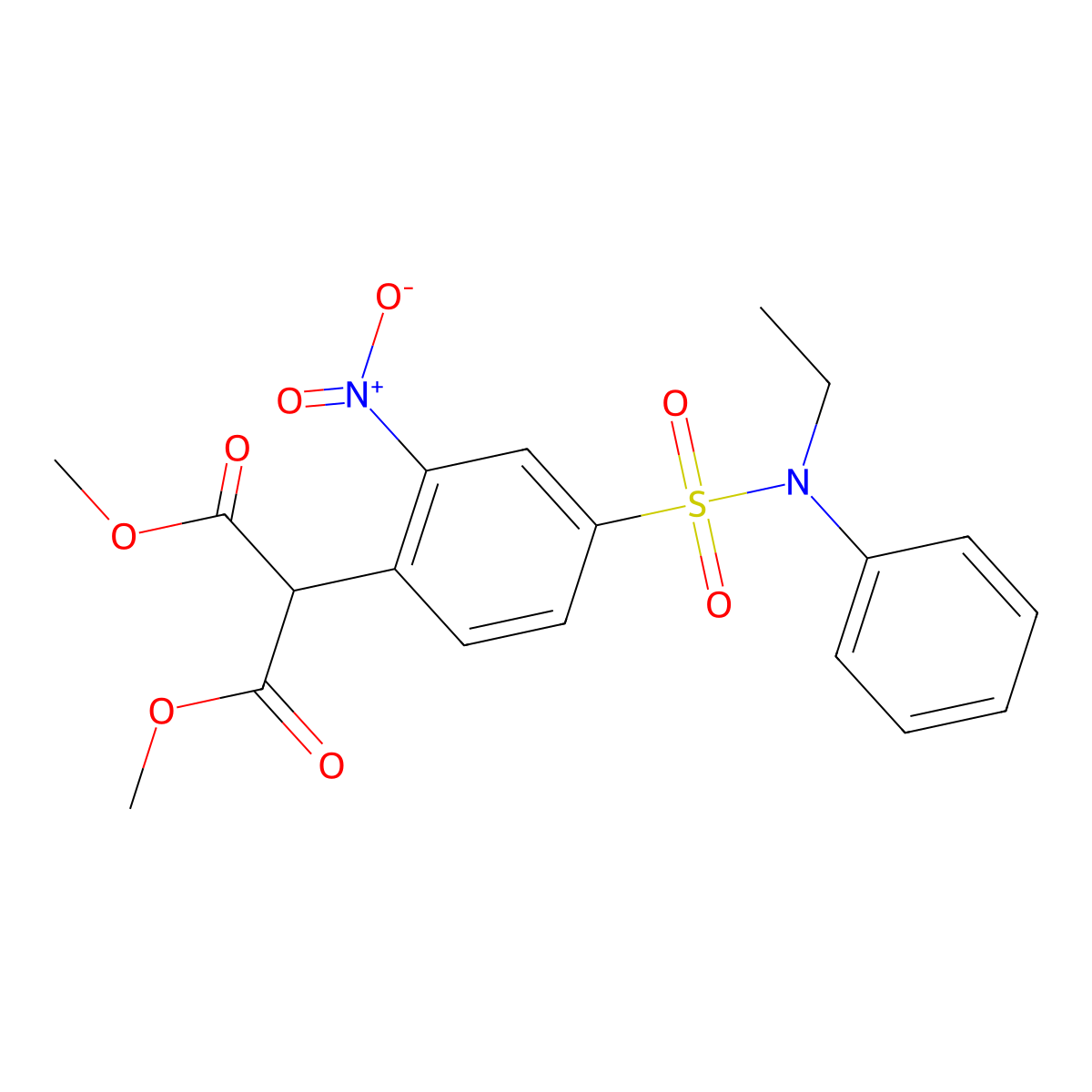 Dimethyl 2-{4-[(ethylanilino)sulfonyl]-2-nitrophenyl}malonate molecular structure, CAS 860785-57-5
