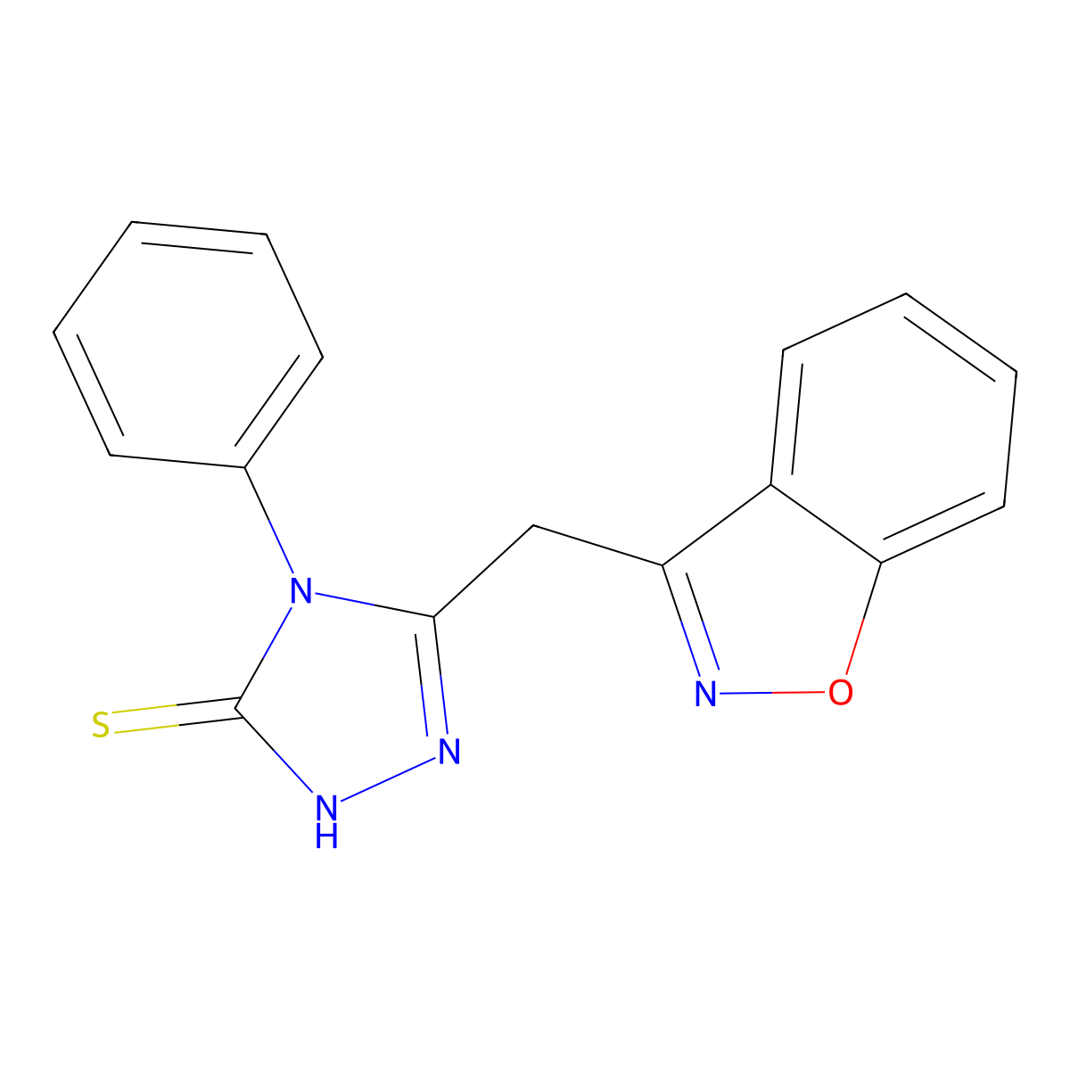 5-(1,2-benzisoxazol-3-ylmethyl)-4-phenyl-4H-1,2,4-triazole-3-thiol molecular structure, CAS 860785-59-7