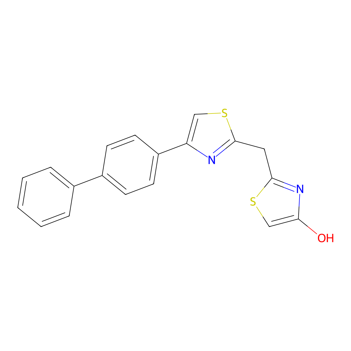 2-[(4-[1,1'-Biphenyl]-4-yl-1,3-thiazol-2-yl)methyl]-1,3-thiazol-4-ol molecular structure, CAS 860785-61-1