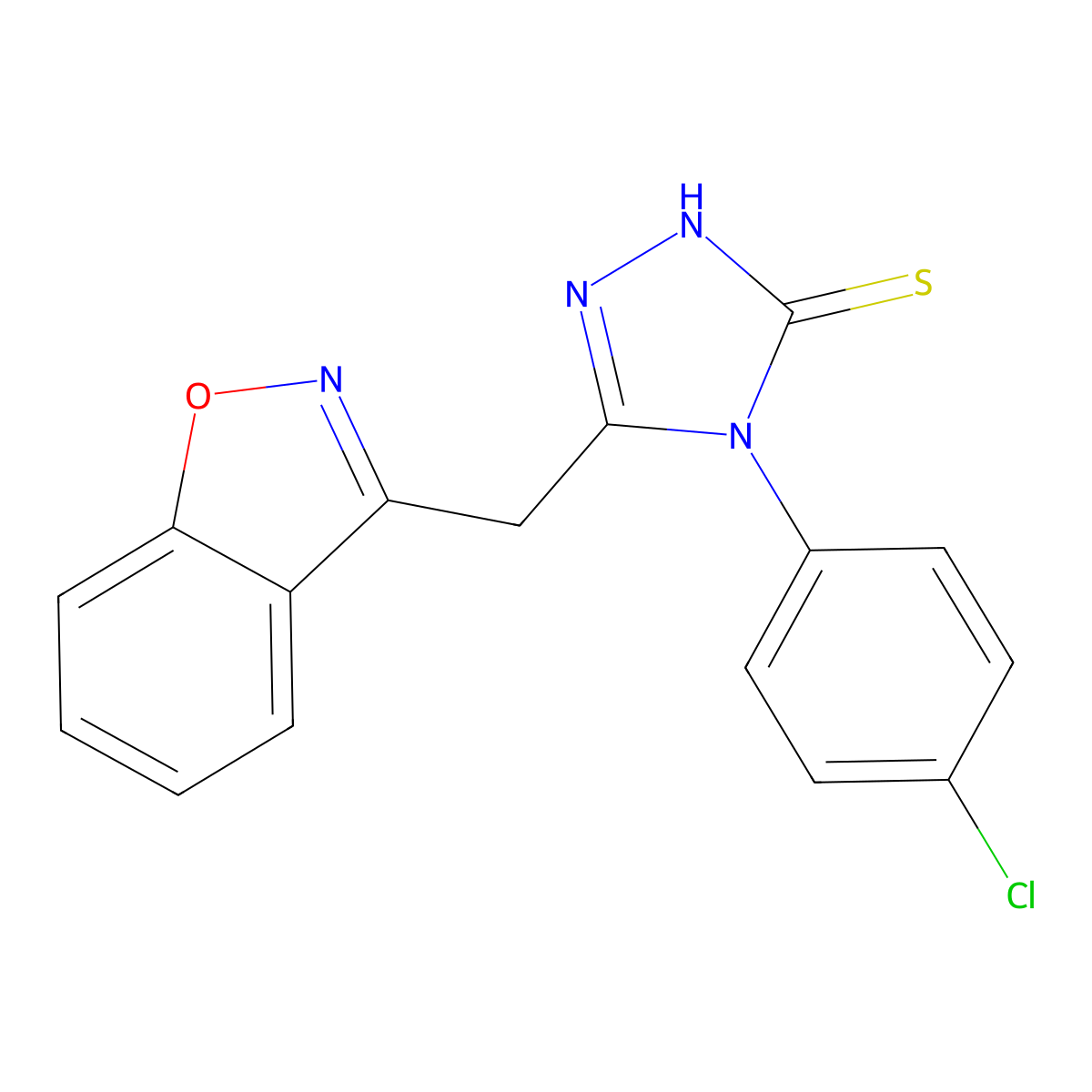 5-(1,2-benzisoxazol-3-ylmethyl)-4-(4-chlorophenyl)-4H-1,2,4-triazole-3-thiol molecular structure, CAS 860785-62-2